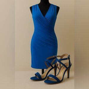 Press Dress Blue Wrap Dress - Size Large